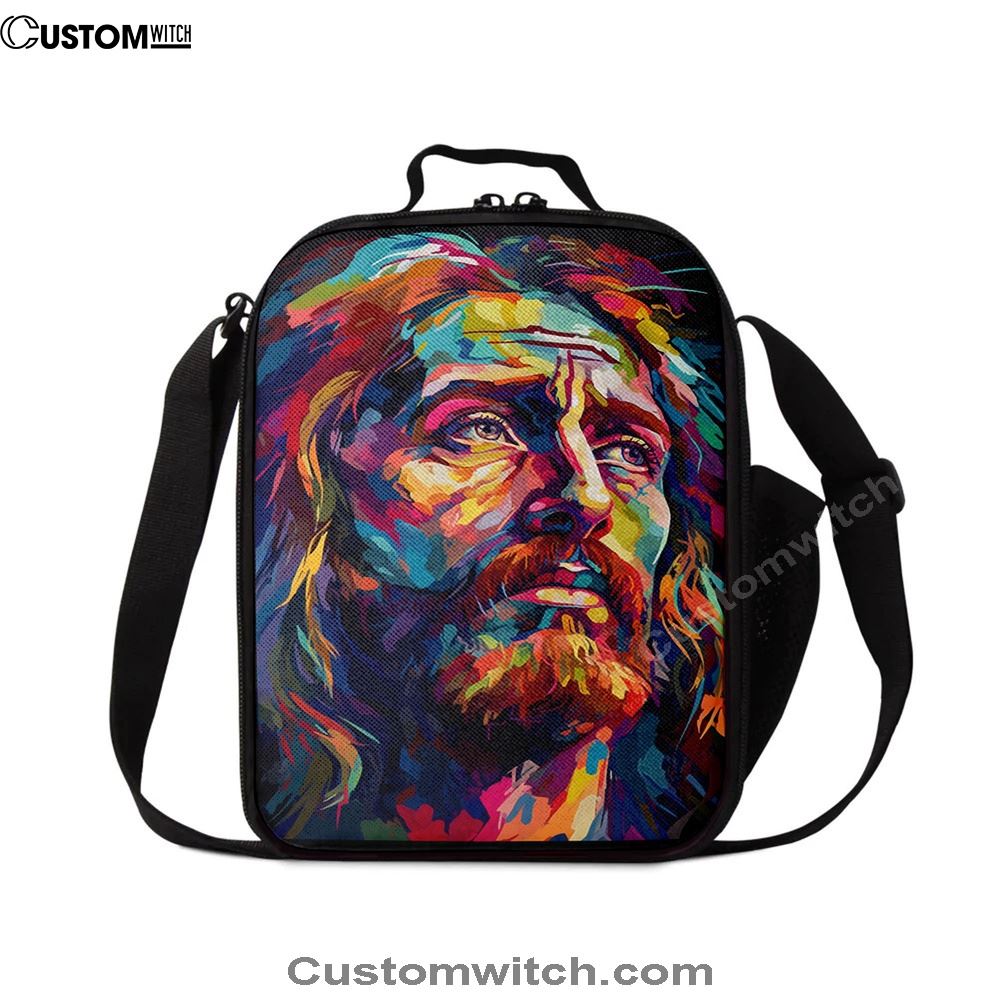 A Portrait Of Jesus Lunch Bag, Christian Lunch Bag For School, Picnic, Religious Lunch Bag
