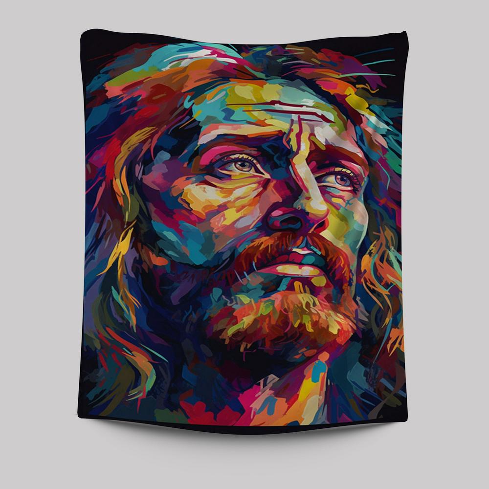 A Portrait Of Jesus Tapestry Prints - Jesus Tapestry Art - Christian Wall Art Decor