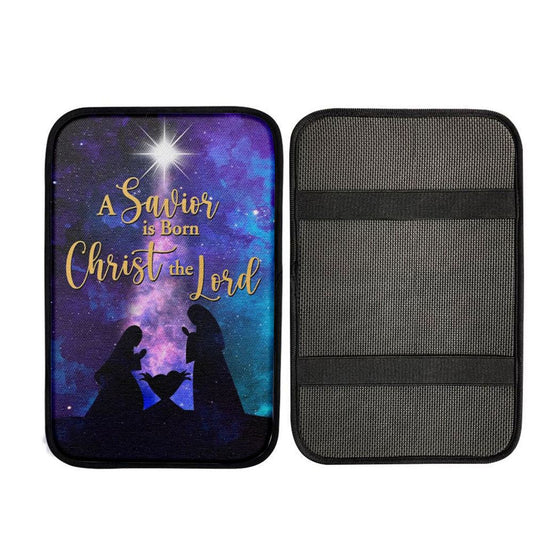 A Savior Is Born Christ The Lord Christian Christmas Car Center Console Cover, Christ Car Interior Accessories