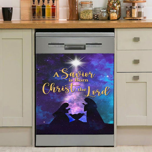 A Savior Is Born Christ The Lord Christian Christmas Dishwasher Cover, Bible Verse Dishwasher Magnet Cover, Scripture Kitchen Decor