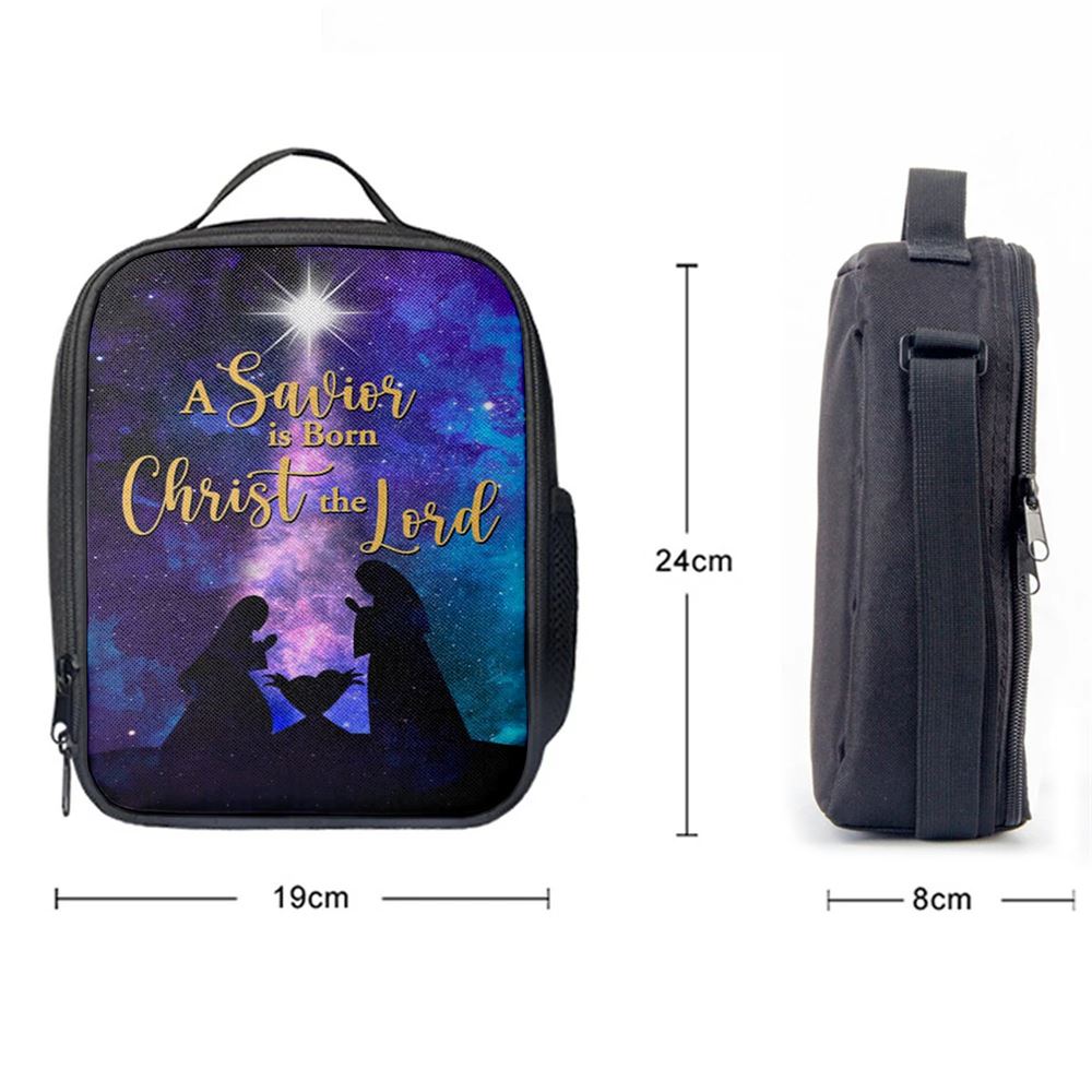 A Savior Is Born Christ The Lord Christian Christmas Lunch Bag, Christian Lunch Bag For School, Picnic, Religious Lunch Bag