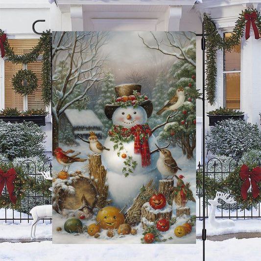 A Snowman's Festive Gathering Flag, Christmas Garden Flag, Home Decor Accessories, Christmas Outdoor Decor Ideas