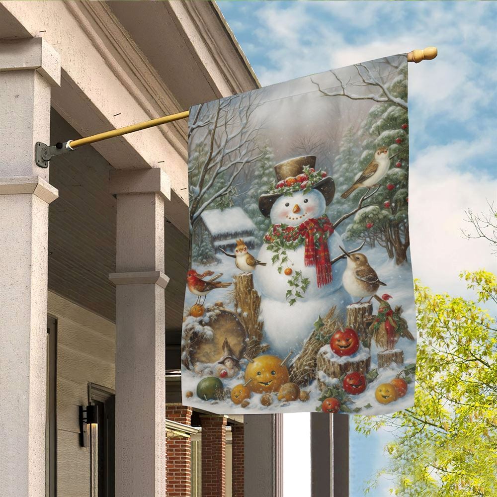 A Snowman's Festive Gathering Flag, Christmas Garden Flag, Home Decor Accessories, Christmas Outdoor Decor Ideas
