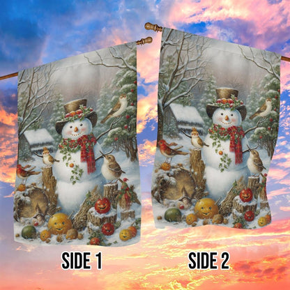 A Snowman's Festive Gathering Flag, Christmas Garden Flag, Home Decor Accessories, Christmas Outdoor Decor Ideas