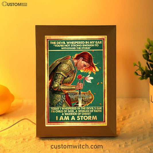 A Women Of Faith - A Warrior Of Christ Frame Lamp Art - Christian Frame Lamp - Religious Gifts Night Light