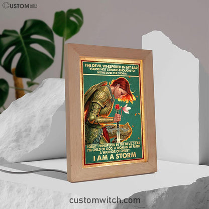 A Women Of Faith - A Warrior Of Christ Frame Lamp Art - Christian Frame Lamp - Religious Gifts Night Light