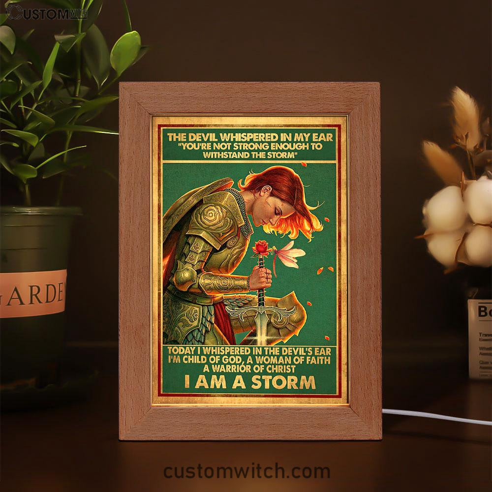 A Women Of Faith - A Warrior Of Christ Frame Lamp Art - Christian Frame Lamp - Religious Gifts Night Light