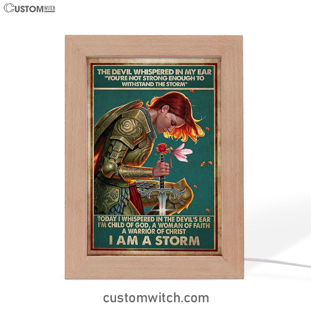 A Women Of Faith - A Warrior Of Christ Frame Lamp Art - Christian Frame Lamp - Religious Gifts Night Light
