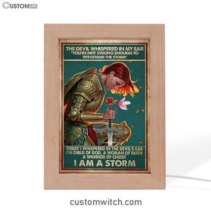 A Women Of Faith - A Warrior Of Christ Frame Lamp Art - Christian Frame Lamp - Religious Gifts Night Light