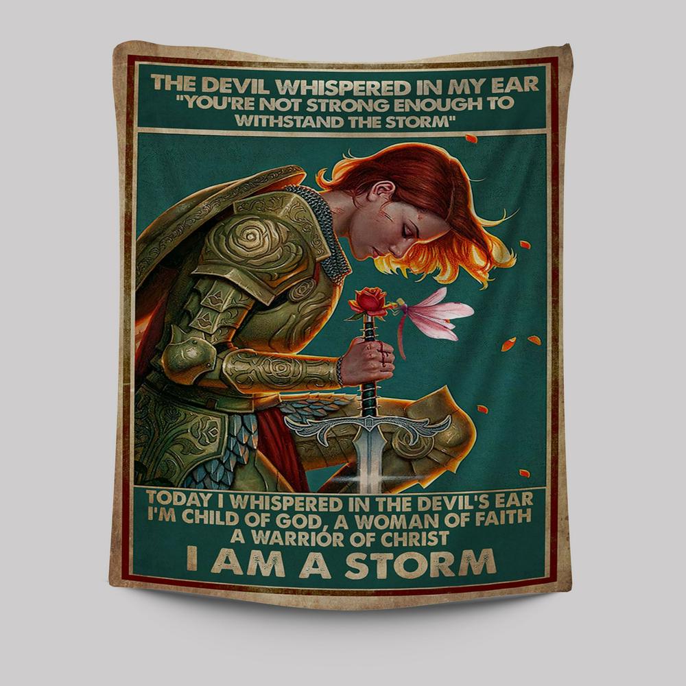 A Women Of Faith - A Warrior Of Christ Tapestry Wall Art - Christian Wall Tapestry - Religious Tapestries Wall Hanging Prints