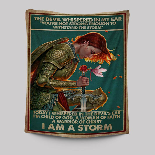 A Women Of Faith - A Warrior Of Christ Tapestry Wall Art - Christian Wall Tapestry - Religious Tapestries Wall Hanging Prints