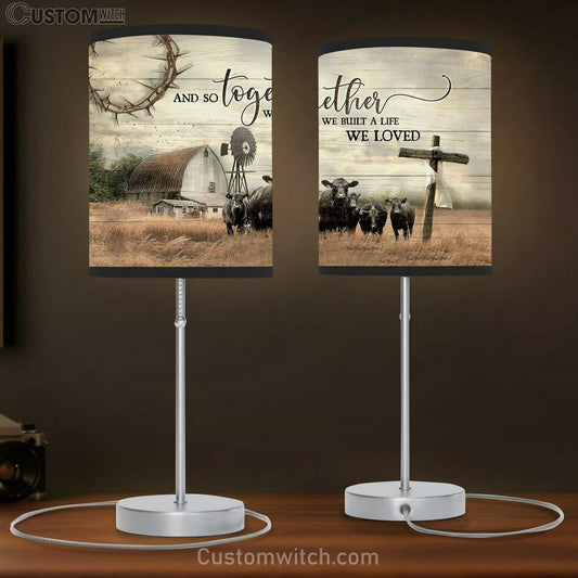 Aberdeen Angus And So Together We Built A Life We Loved Table Lamb Gift - Bible Verse Table Lamb - Religious Bedroom Decor