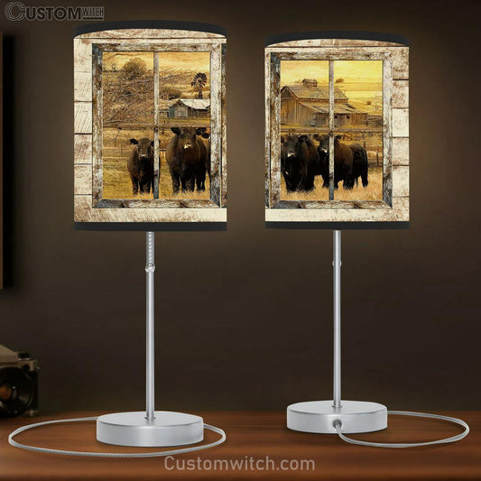 Aberdeen Angus Farm Through The Window Frame Table Lamb Gift - Bible Verse Table Lamb - Religious Bedroom Decor