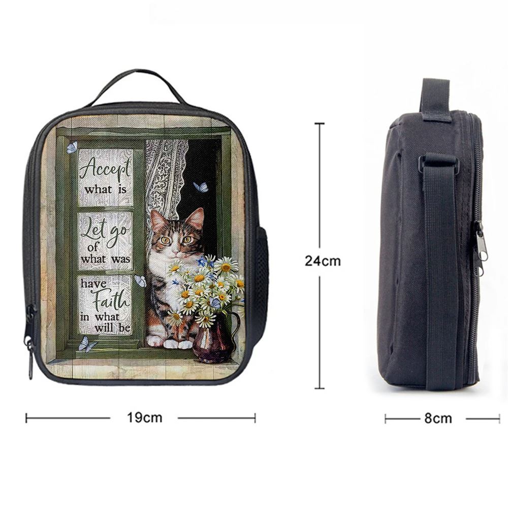 Accept What Is Let Go Lunch Bag, Christian Lunch Bag For School, Picnic, Religious Lunch Bag