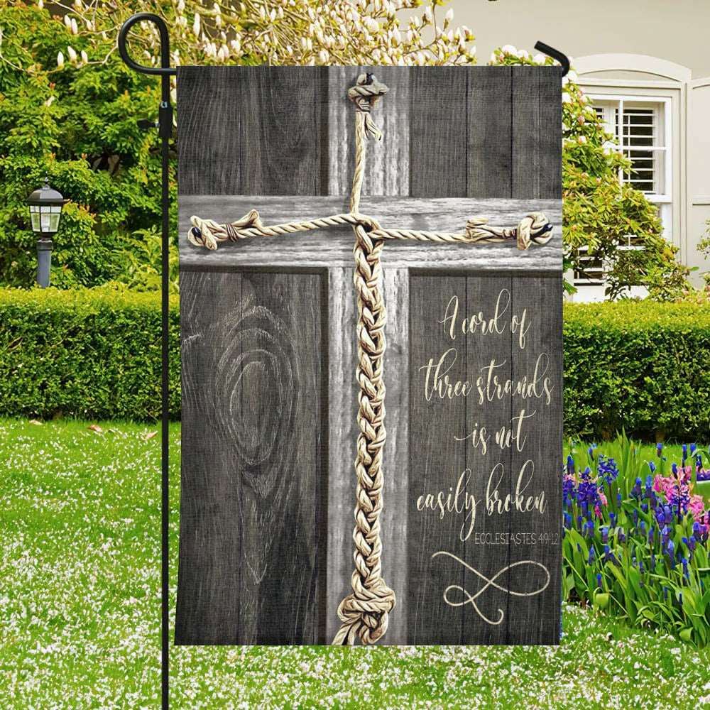 Acord Of Three Strands Is Not Easily Broken Flag, Christian's Flag, Garden Decor, Garden Flag Stand, Christian Flag, Scripture Flag, Garden Banner