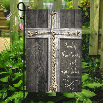 Acord Of Three Strands Is Not Easily Broken Flag, Christian's Flag, Garden Decor, Garden Flag Stand, Christian Flag, Scripture Flag, Garden Banner