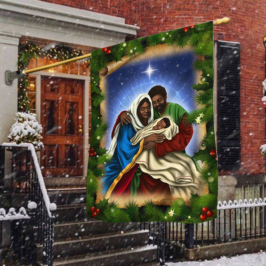 African American Black Holy Family Flag Nativity Scene Flag, Christmas Garden Flag, Home Decor Accessories, Christmas Outdoor Decor Ideas