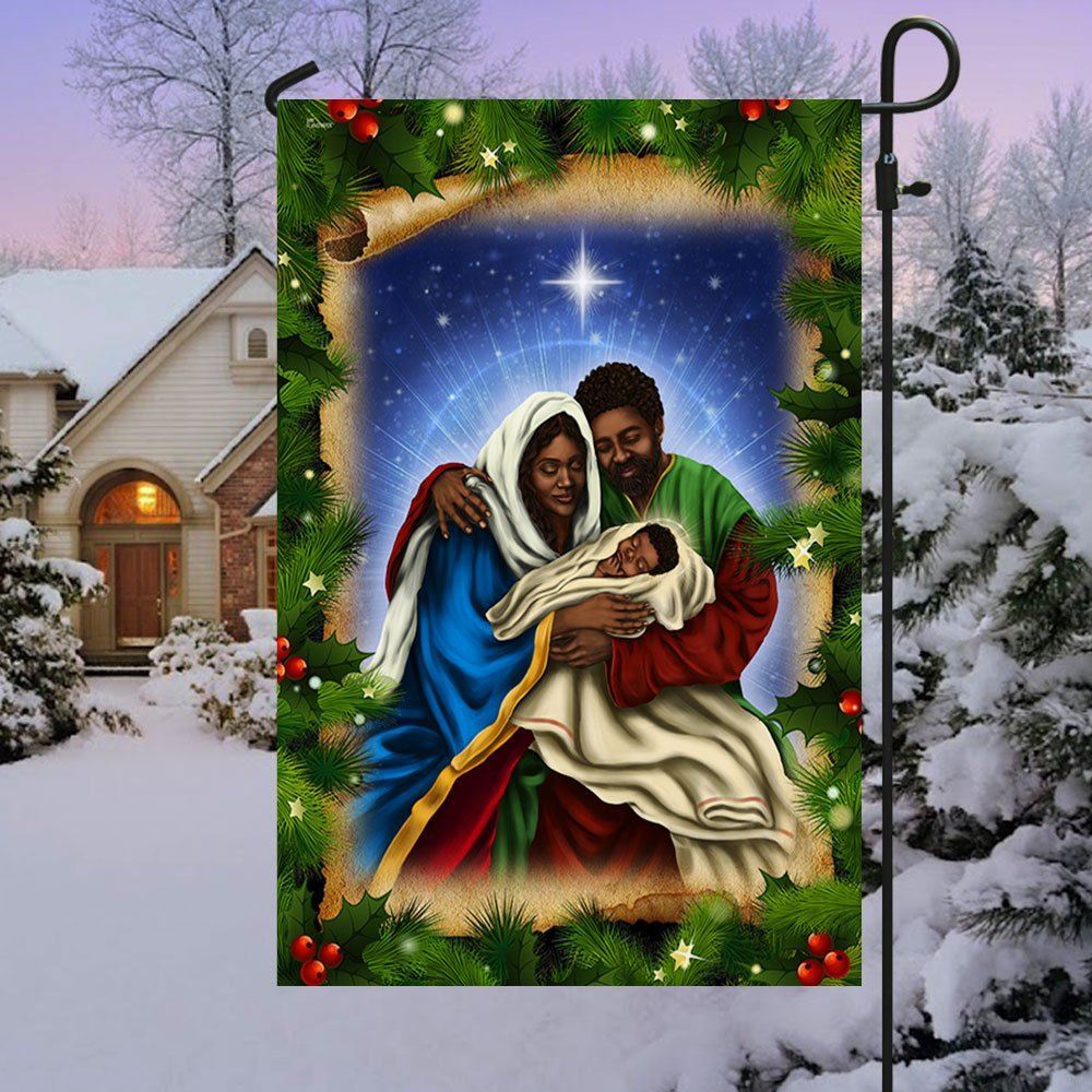 African American Black Holy Family Flag Nativity Scene Flag, Christmas Garden Flag, Home Decor Accessories, Christmas Outdoor Decor Ideas