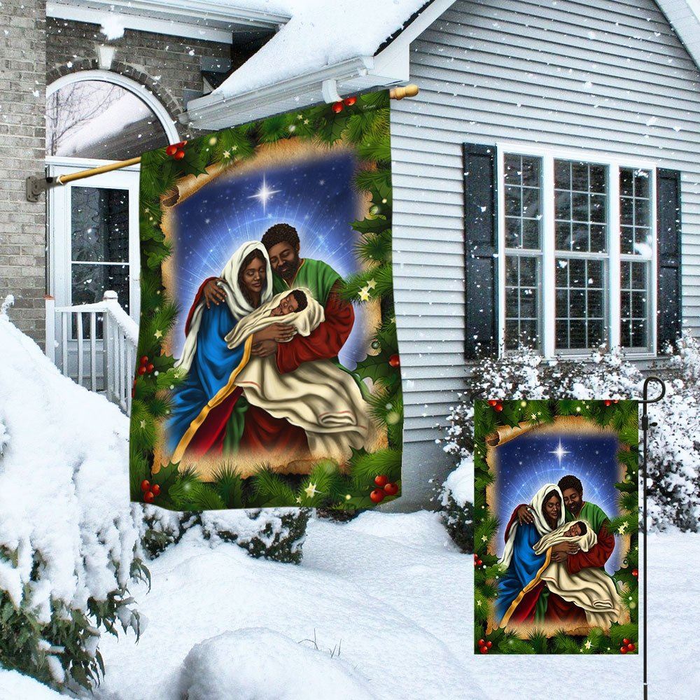 African American Black Holy Family Flag Nativity Scene Flag, Christmas Garden Flag, Home Decor Accessories, Christmas Outdoor Decor Ideas