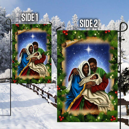 African American Black Holy Family Flag Nativity Scene Flag, Christmas Garden Flag, Home Decor Accessories, Christmas Outdoor Decor Ideas