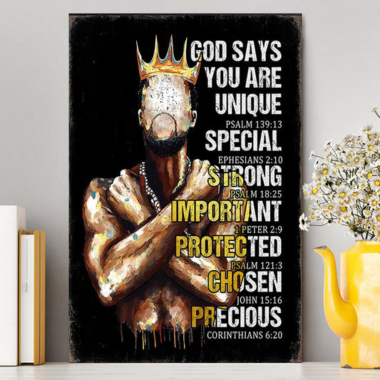 African American God Says You Are Canvas Wall Art - Christian Canvas Wall Art Decor