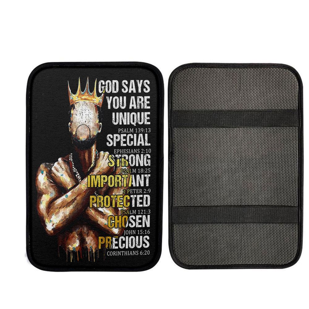 African American God Says You Are Car Center Console Cover, Christian Auto Armrest Cover