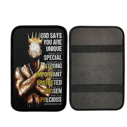 African American God Says You Are Car Center Console Cover, Christian Auto Armrest Cover