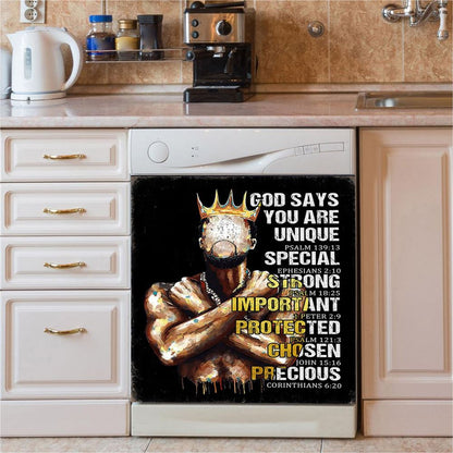 African American God Says You Are Dishwasher Cover, Christian Dishwasher Magnet Cover