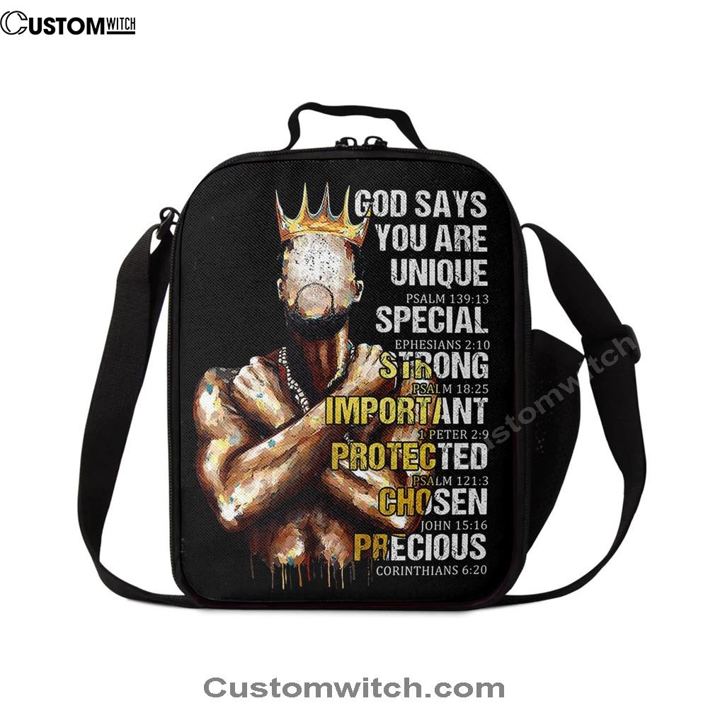 African American God Says You Are Lunch Bag, Christian Lunch Bag For School, Picnic, Religious Lunch Bag