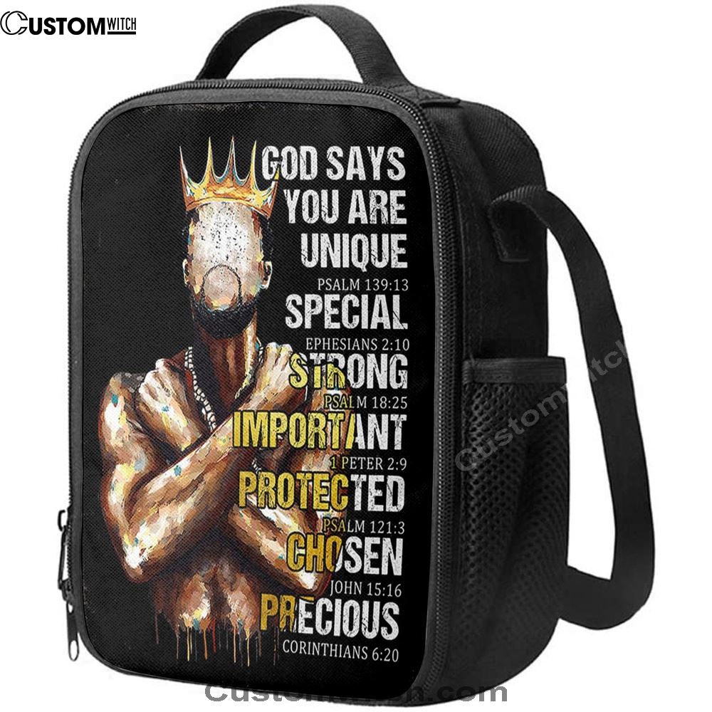 African American God Says You Are Lunch Bag, Christian Lunch Bag For School, Picnic, Religious Lunch Bag