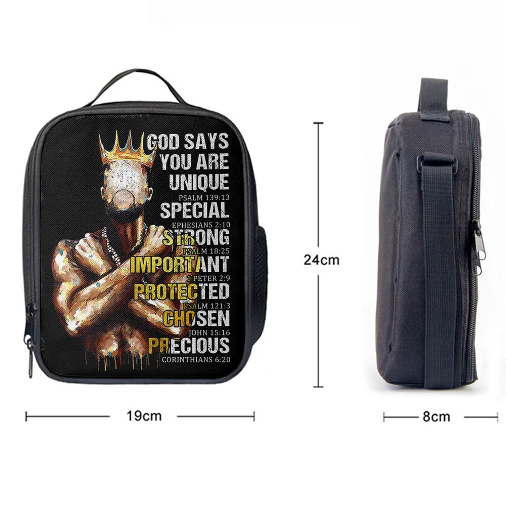 African American God Says You Are Lunch Bag, Christian Lunch Bag For School, Picnic, Religious Lunch Bag