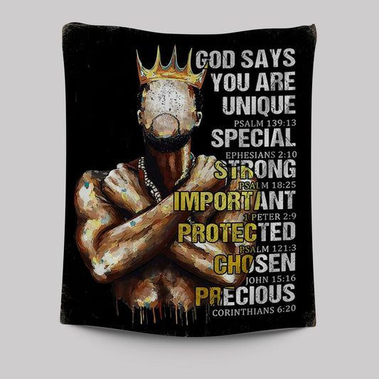 African American God Says You Are Tapestry Wall Art - Christian Tapestries Wall Art Decor