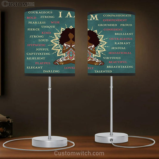 African American Yoga Table Lamb Gift