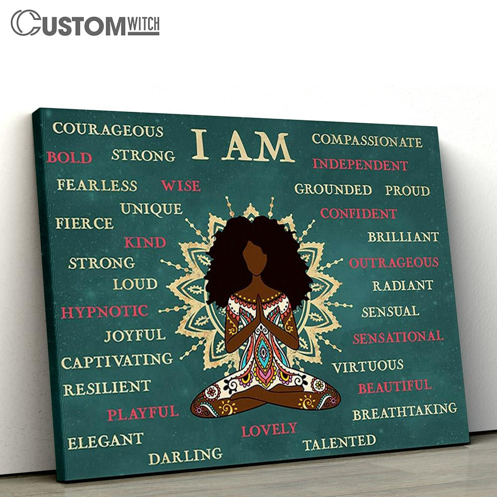 African American Yoga Canvas Wall Art