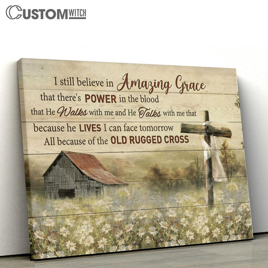 All Because Of The Old Rugged Cross Jesus Canvas Poster