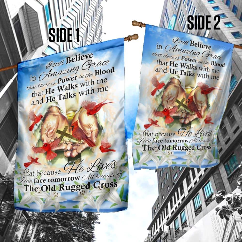 All Because Of The Old Rugged Cross Jesus Cardinal Garden Flag, Christian Flag, Scripture Flag, Garden Banner