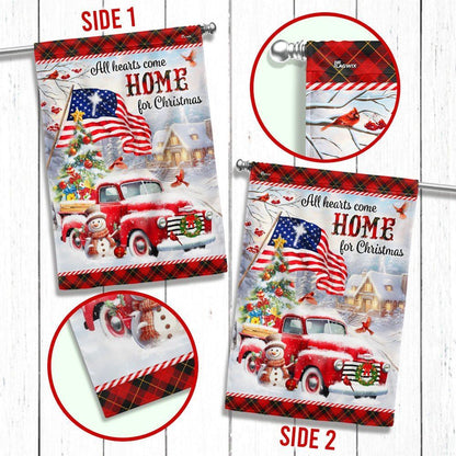 All Hearts Come Home For Christmas Flag, Christmas Garden Flag, Home Decor Accessories, Christmas Outdoor Decor Ideas