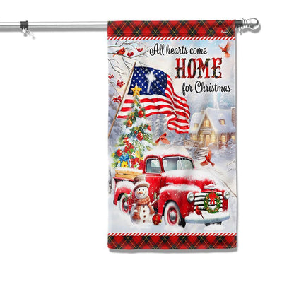 All Hearts Come Home For Christmas Flag, Christmas Garden Flag, Home Decor Accessories, Christmas Outdoor Decor Ideas