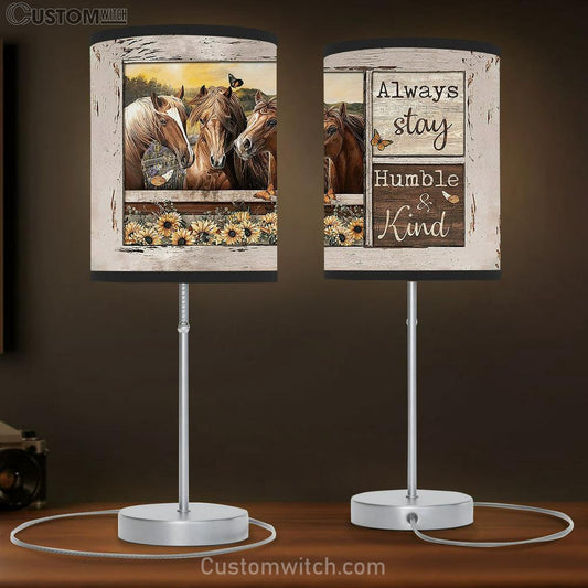 Always Stay Humble And Kind Horse On The Field Lamb Gift Table Lamb - Christian Bedroom Decor - Gifts For Horse Lovers