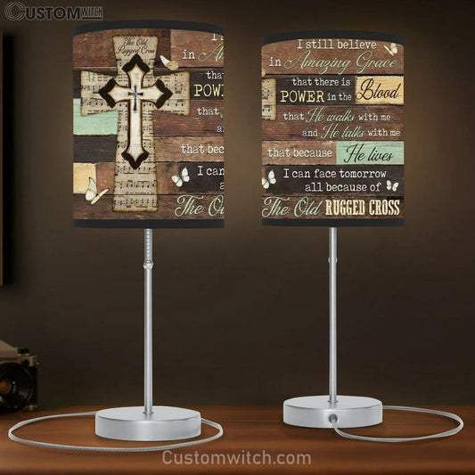 Amazing Grace, Music Sheet, Wall Planks, The Old Rugged Cross Table Lamb