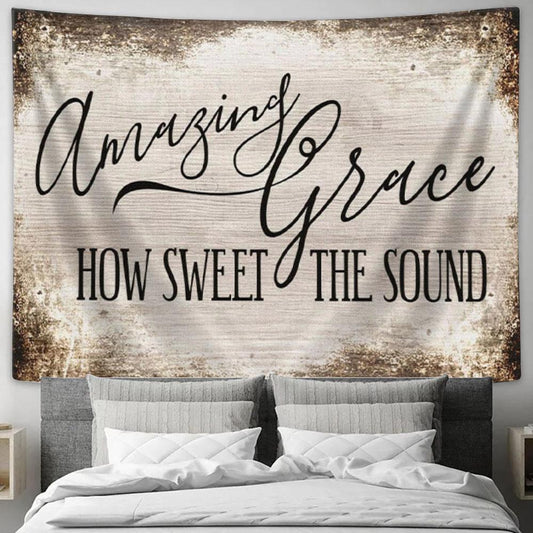Amazing Grace Wall Art - Christian Tapestry Wall Art - Christian Wall Decor