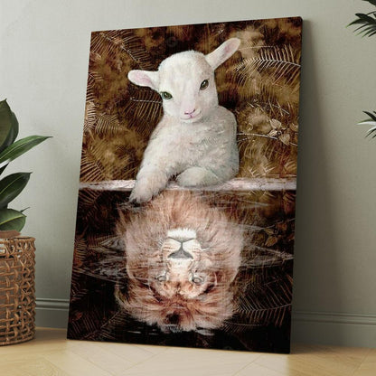 Amazing Lamb, Lion King, Animal Of Jesus Canvas, Christmas Gift for Christian