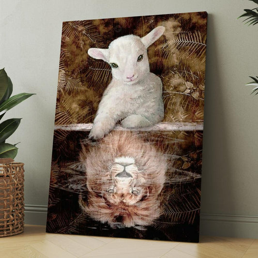 Amazing Lamb, Lion King, Animal Of Jesus Canvas, Christmas Gift for Christian