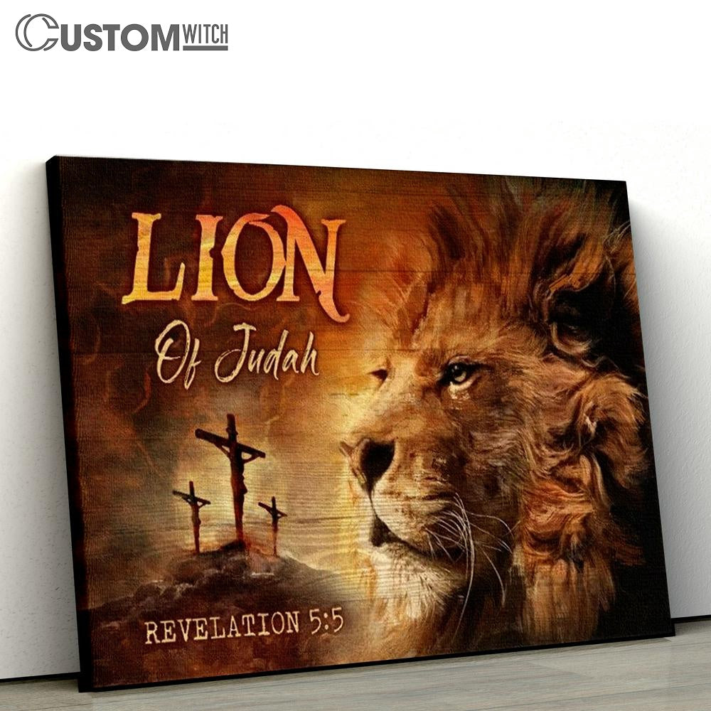 Amazing Lion Orange Sunset Lion Of Judah Canvas Poster