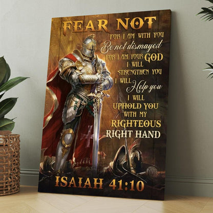 Amazing Warrior Drawing Jesus Fear Not For I Am With You Canvas, Christmas Gift for Christian