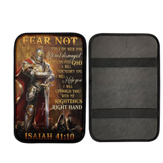 Amazing Warrior Drawing Jesus Fear Not For I Am With You Car Center Console Cover, Car Armrest Pad, Christian Gift, Armrest Box Mat