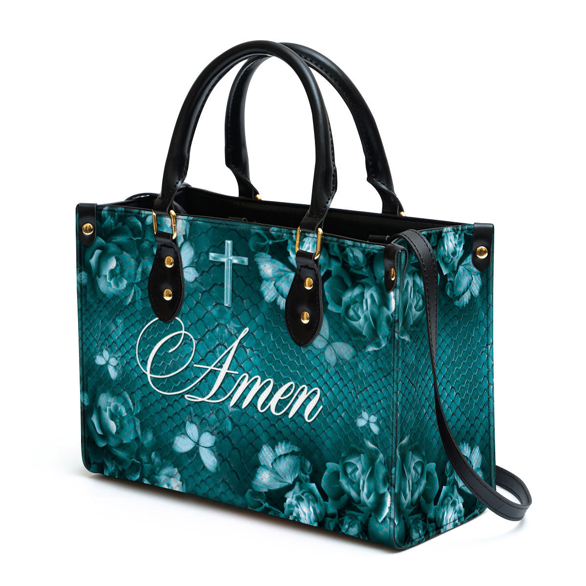 Amen Cross Leather Handbag, Religious Gifts For Women, Women Pu Leather Bag