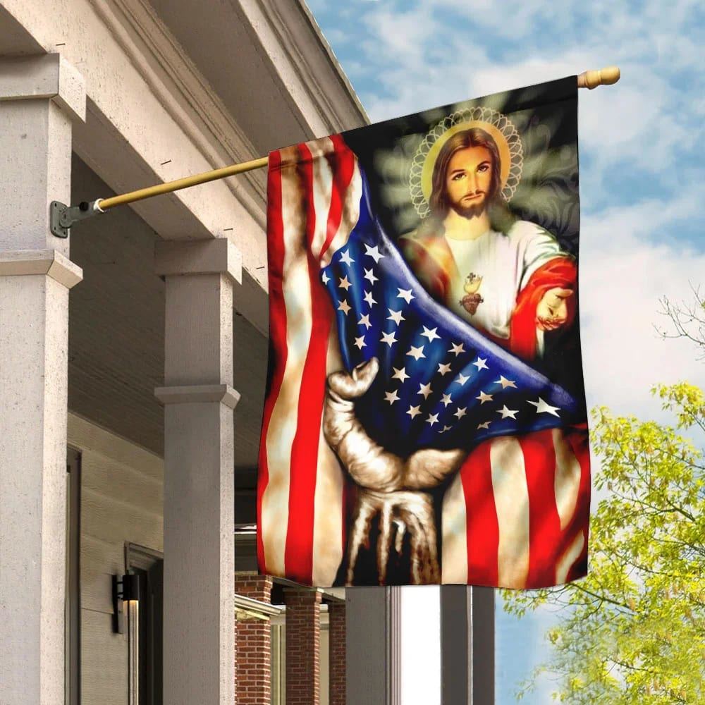 America Nee House Flag, Christian Flag, Scripture Flag, Garden Banner