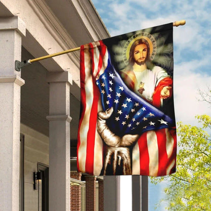 America Nee House Flag, Christian Flag, Scripture Flag, Garden Banner
