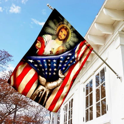 America Nee House Flag, Christian Flag, Scripture Flag, Garden Banner